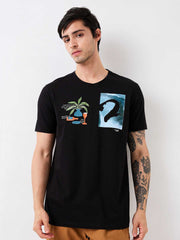 Spykar Mens T-Shirt H/S Mktcp1Be088 Black