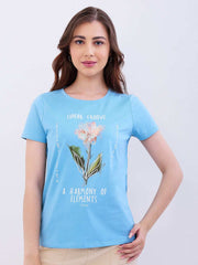 SPYKAR LADIES WESTERN T-SHIRT F/S WKTBC2BE041 RETRO BLUE