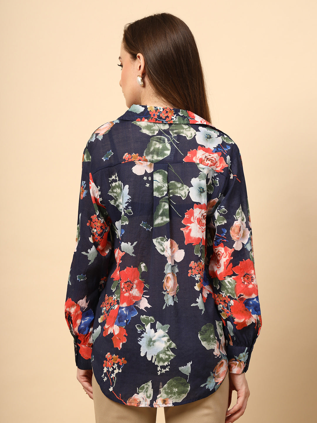 Printed Cotton  Blue Shirt