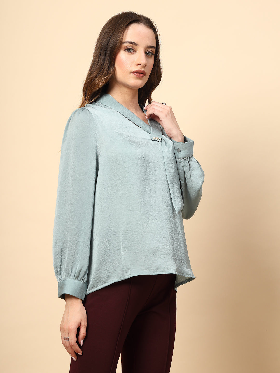 Gipsy Ladies Western Tunic 9Tnc246408 Sage Blue Mc Sage Blue