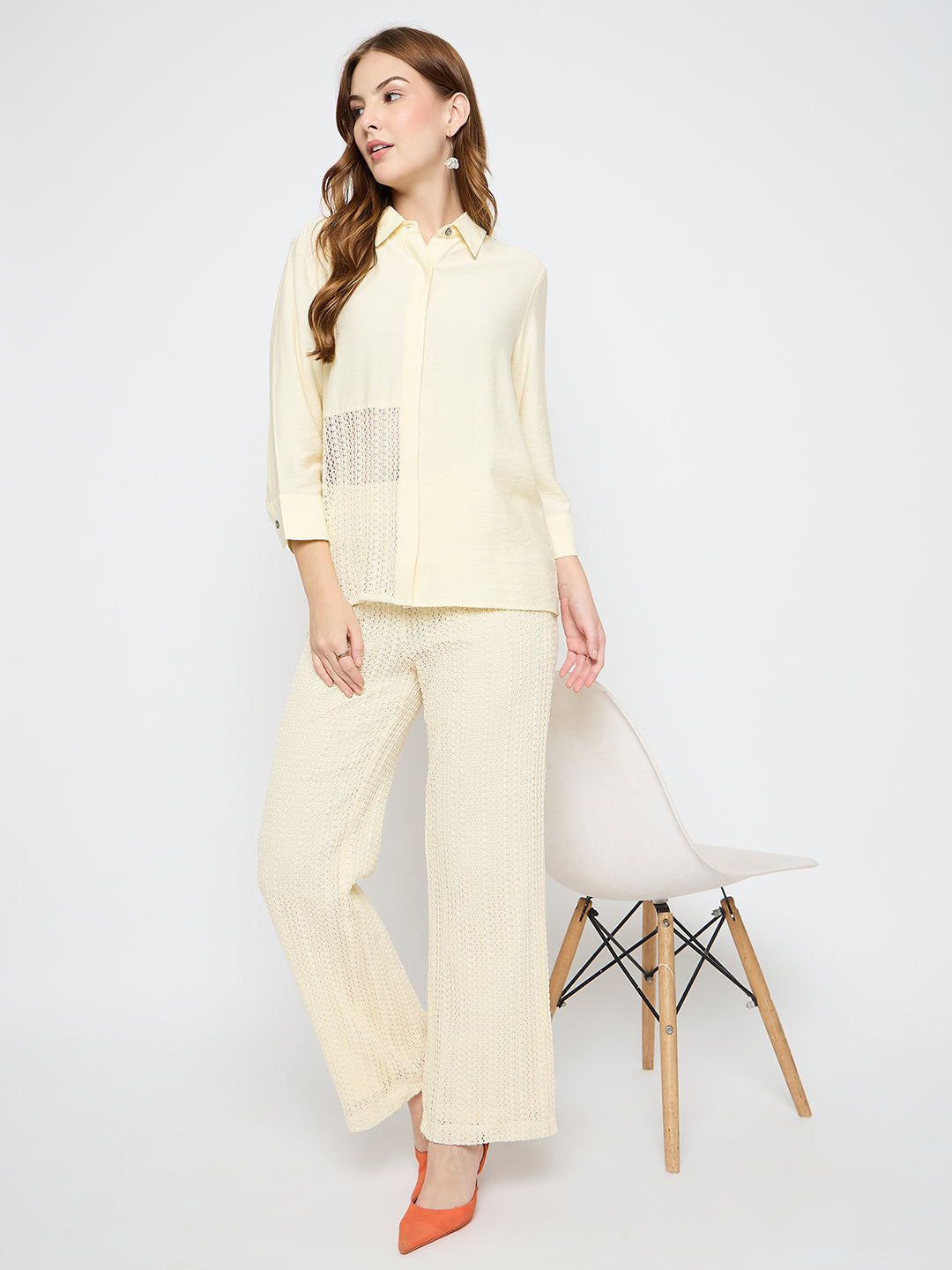 Madame Semi Sheer Off White Co-Ord Set