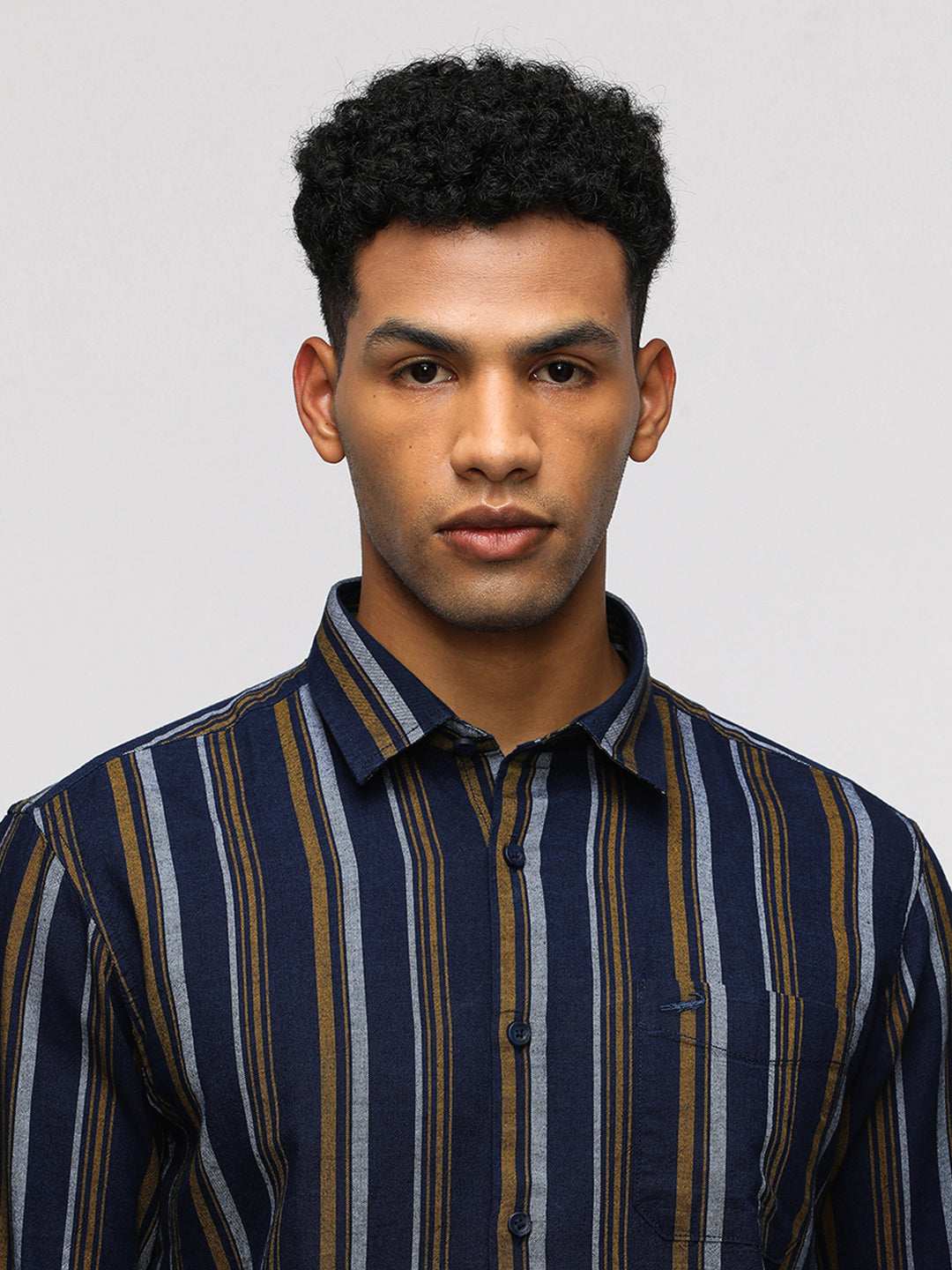 Crocodile Mens Casual Shirt F/S Crcs224-535Mt Navy