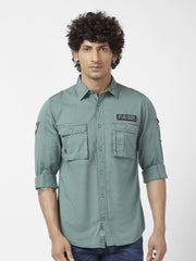 Spykar Mens Casual Shirt F/S Mshsos2Bc046 Military Green