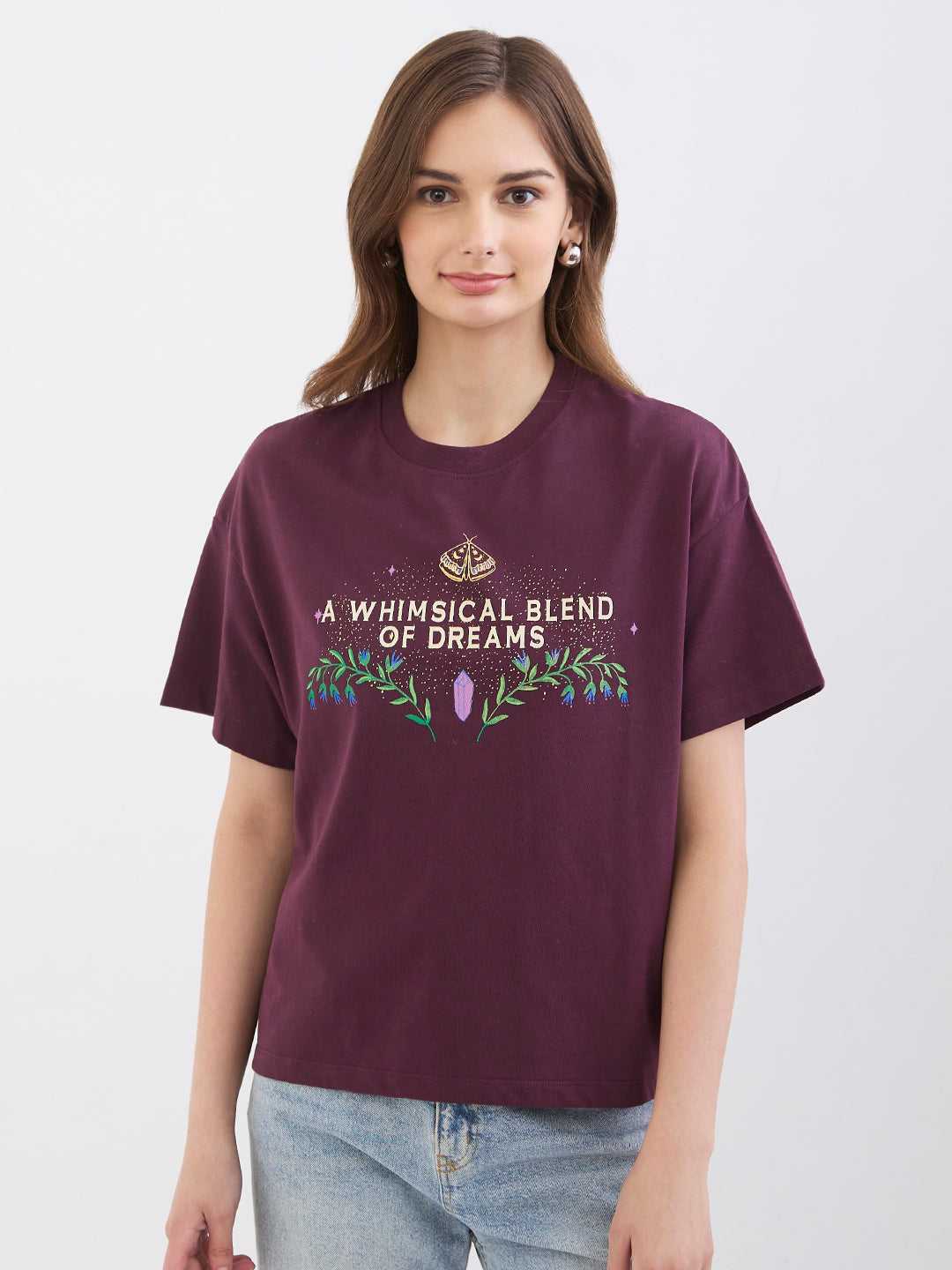 SPYKAR LADIES WESTERN T-SHIRT F/S WKTFT2BE121 CHERRY LACQUER