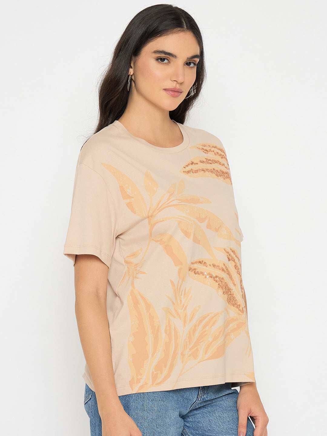 Madame Ladies Western Top H/S M5S11217 001 Beige