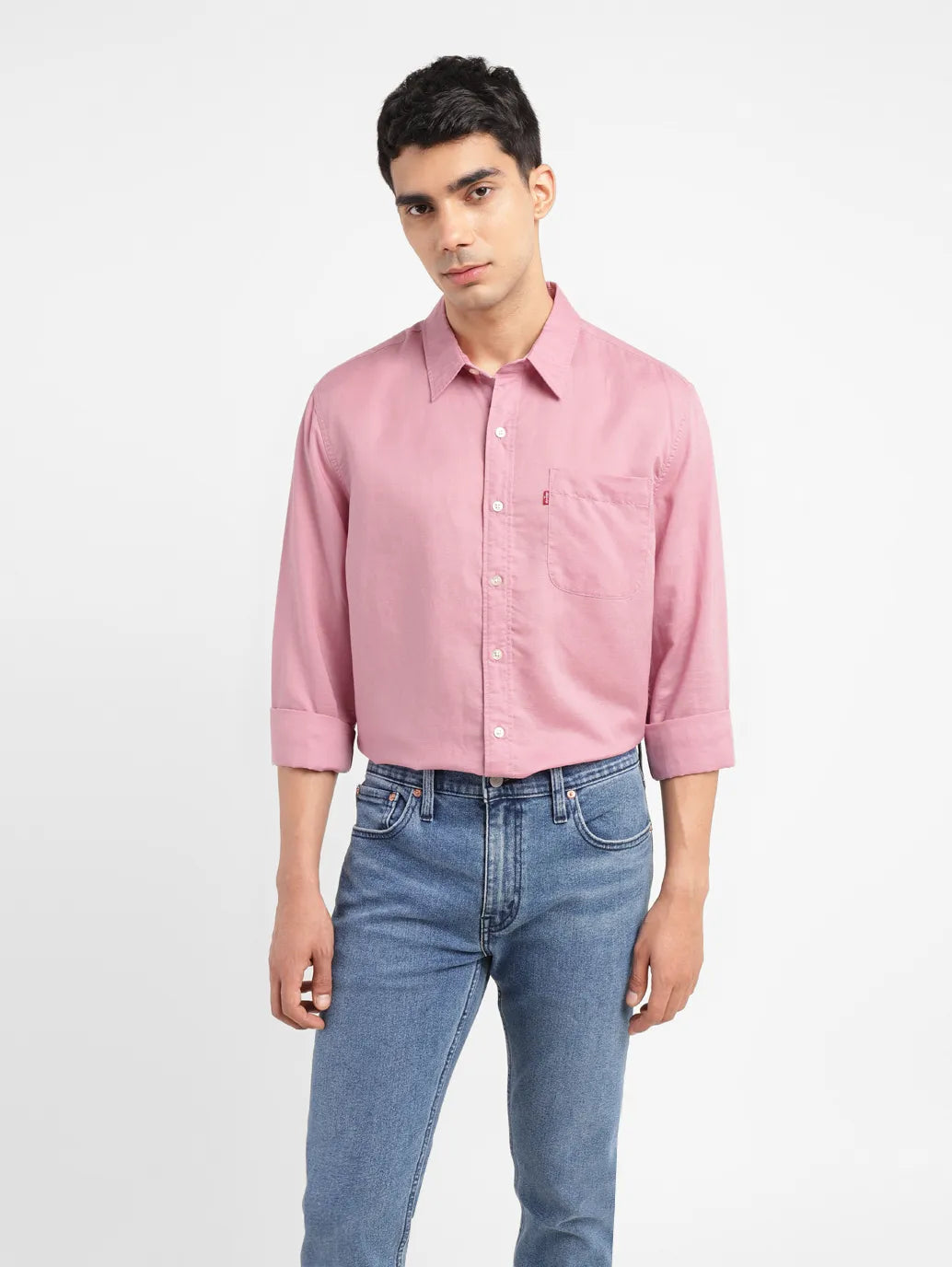 Men'S Solid Slim Fit Linen Shirt