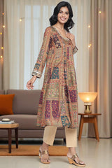 Aurelia ladies Western kurti in vibrant fabric, featuring stylish design and comfortable fit, shown in a close-up image.