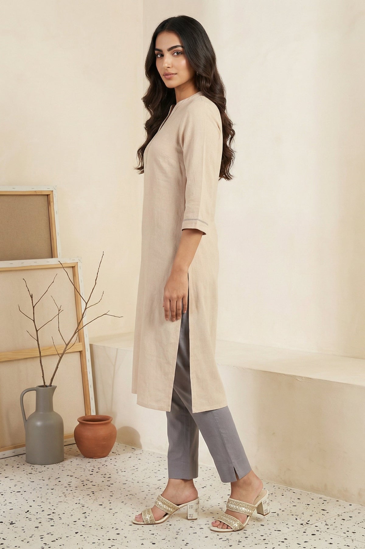 Aurelia ladies Western Kurti in vibrant fabric, featuring stylish design and comfortable fit, shown on a dress form.