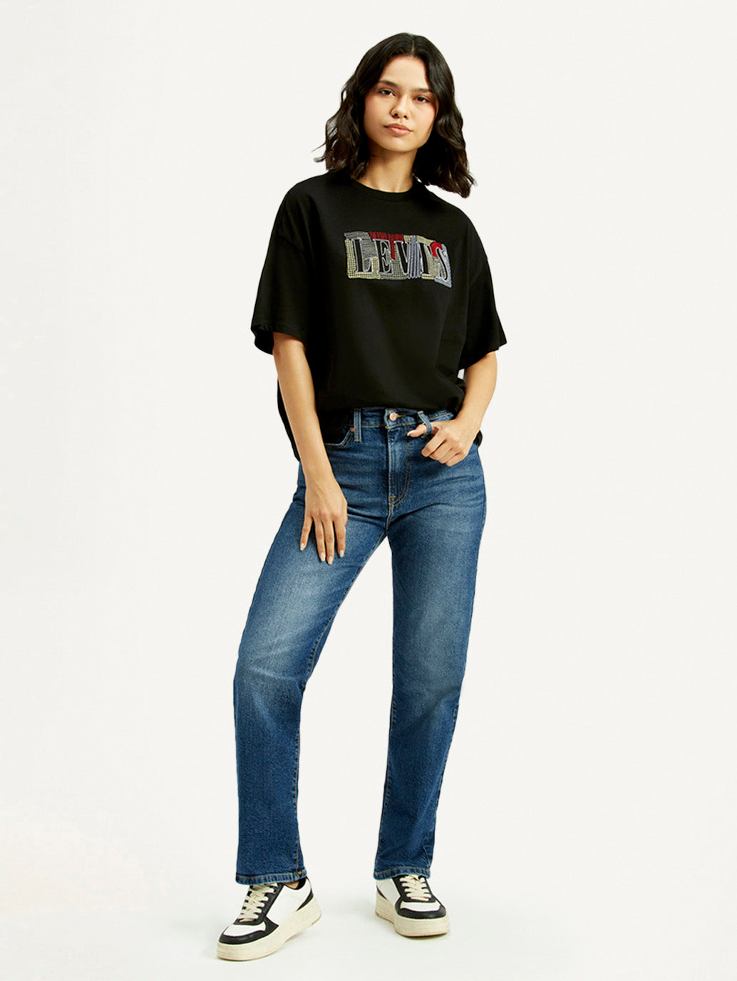 Women'S Blue Wedgie Straight Fit Mid Rise Jeans