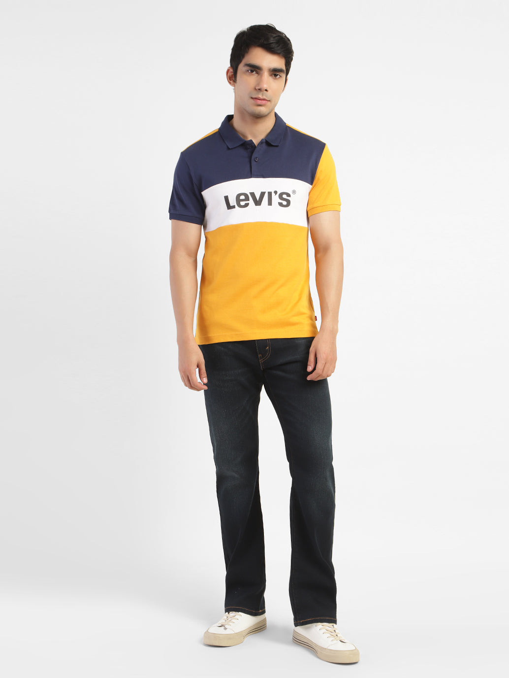 Men'S Color Block Polo T-Shirt