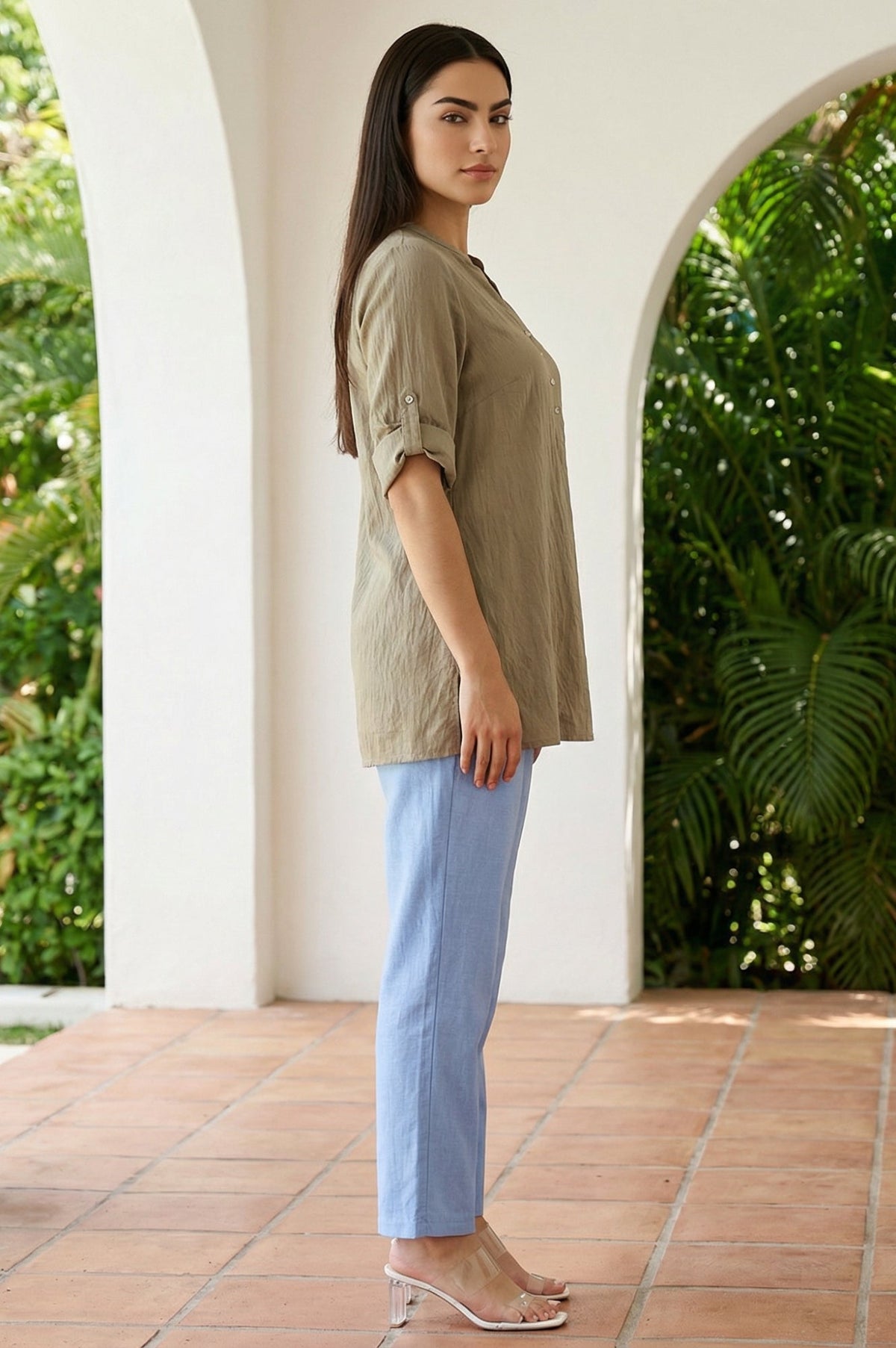 Aurelia ladies Western Kurti 1-piece in stylish design, displayed flat with intricate patterns and vibrant fabric details.