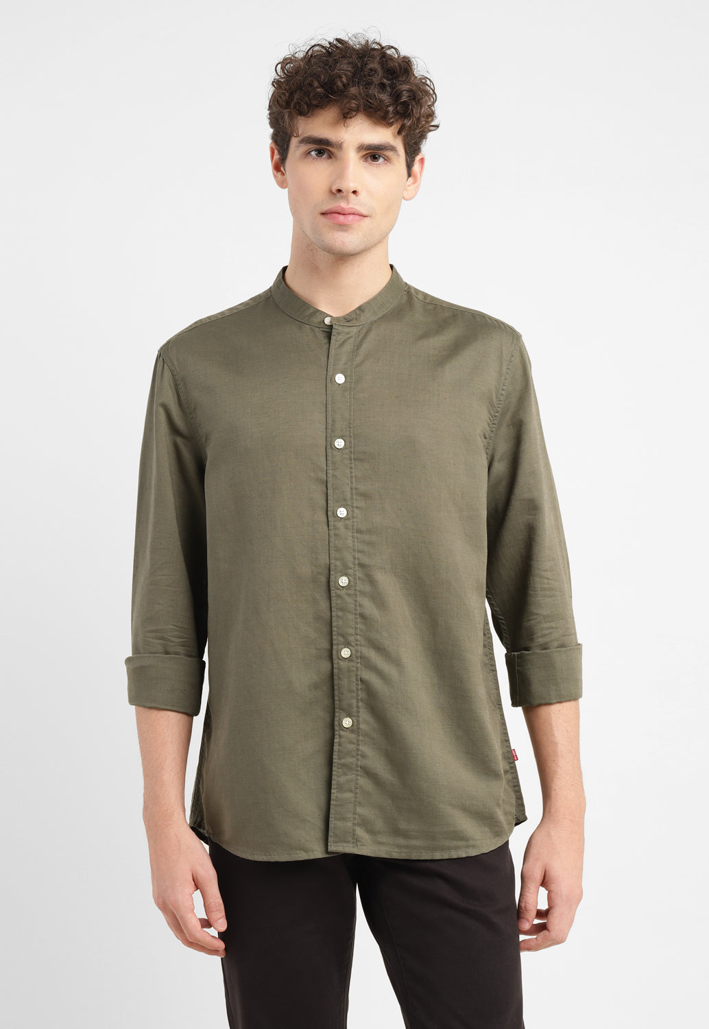 Men'S Solid Slim Fit Linen Shirt