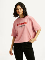 Women'S Brand Logo Relaxed Fit T-Shirt