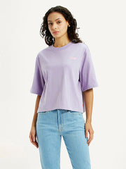 Women'S Graphic Print Purple Relaxed Fit T-Shirt