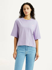 Women'S Graphic Print Purple Relaxed Fit T-Shirt