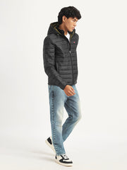 Men'S Quilted Black Hooded Puffer Jacket