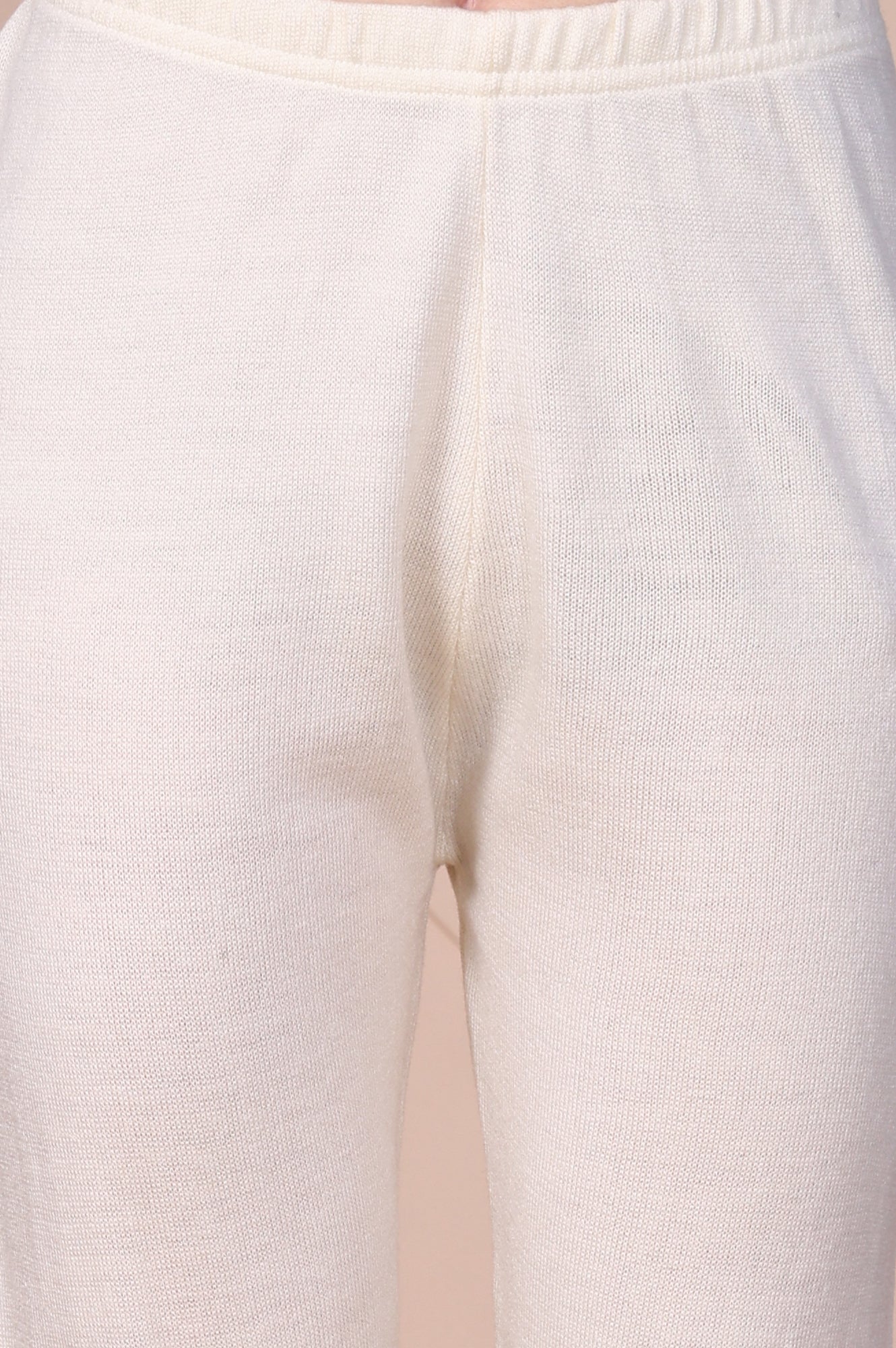 Cream Textured Acrylic Tights