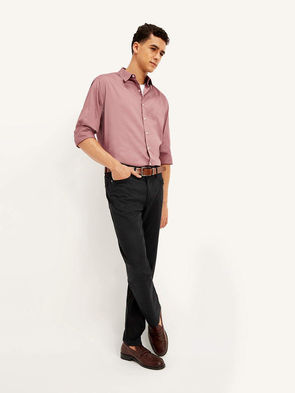 Men'S Redloop Solid Slim Fit Shirt