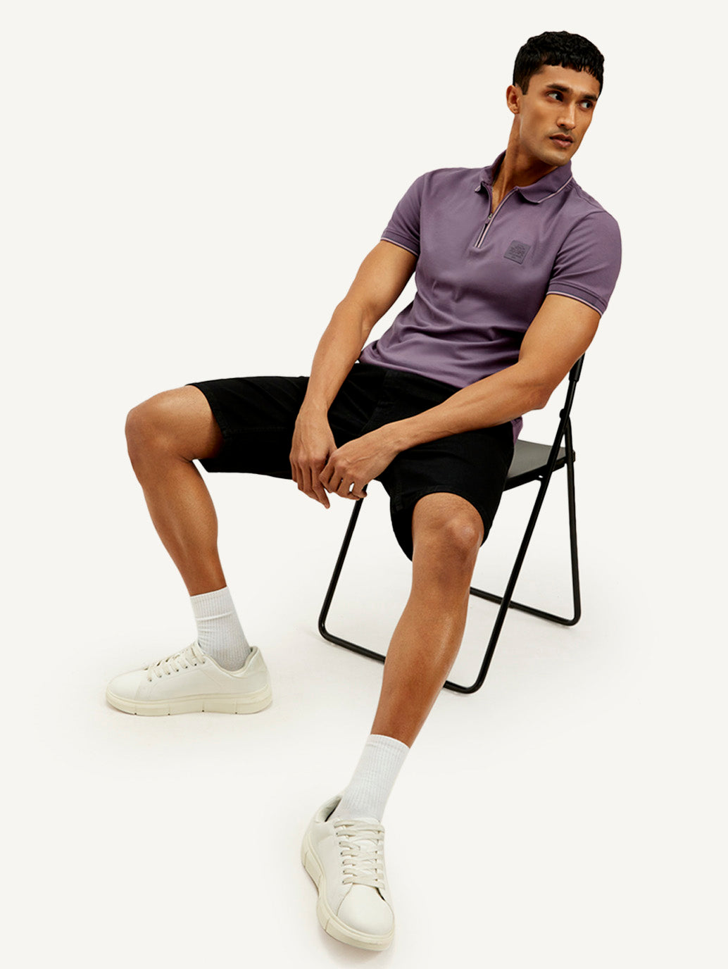 Men'S Solid Slim Fit Polo T-Shirt