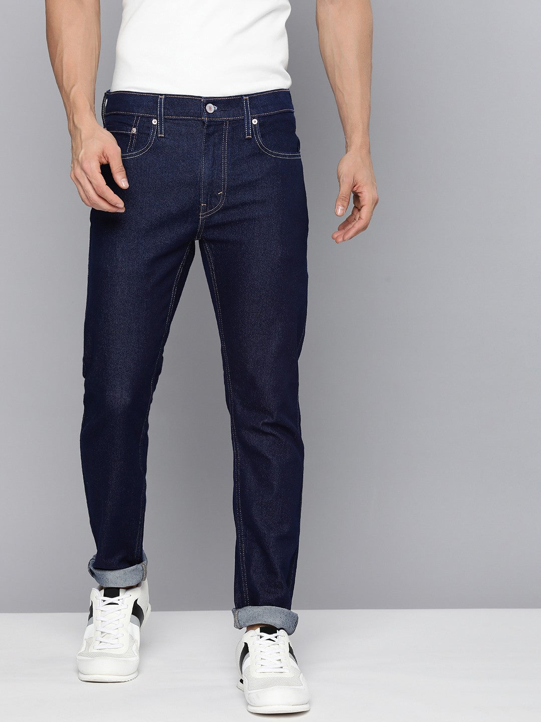 Men'S 512 Blue Slim Tapered Fit Mid Rise Jeans