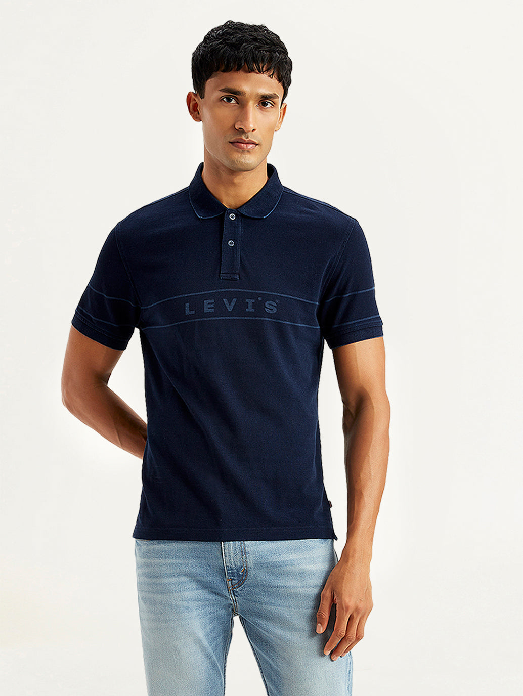 Men'S Brand Logo Slim Fit Polo T-Shirt