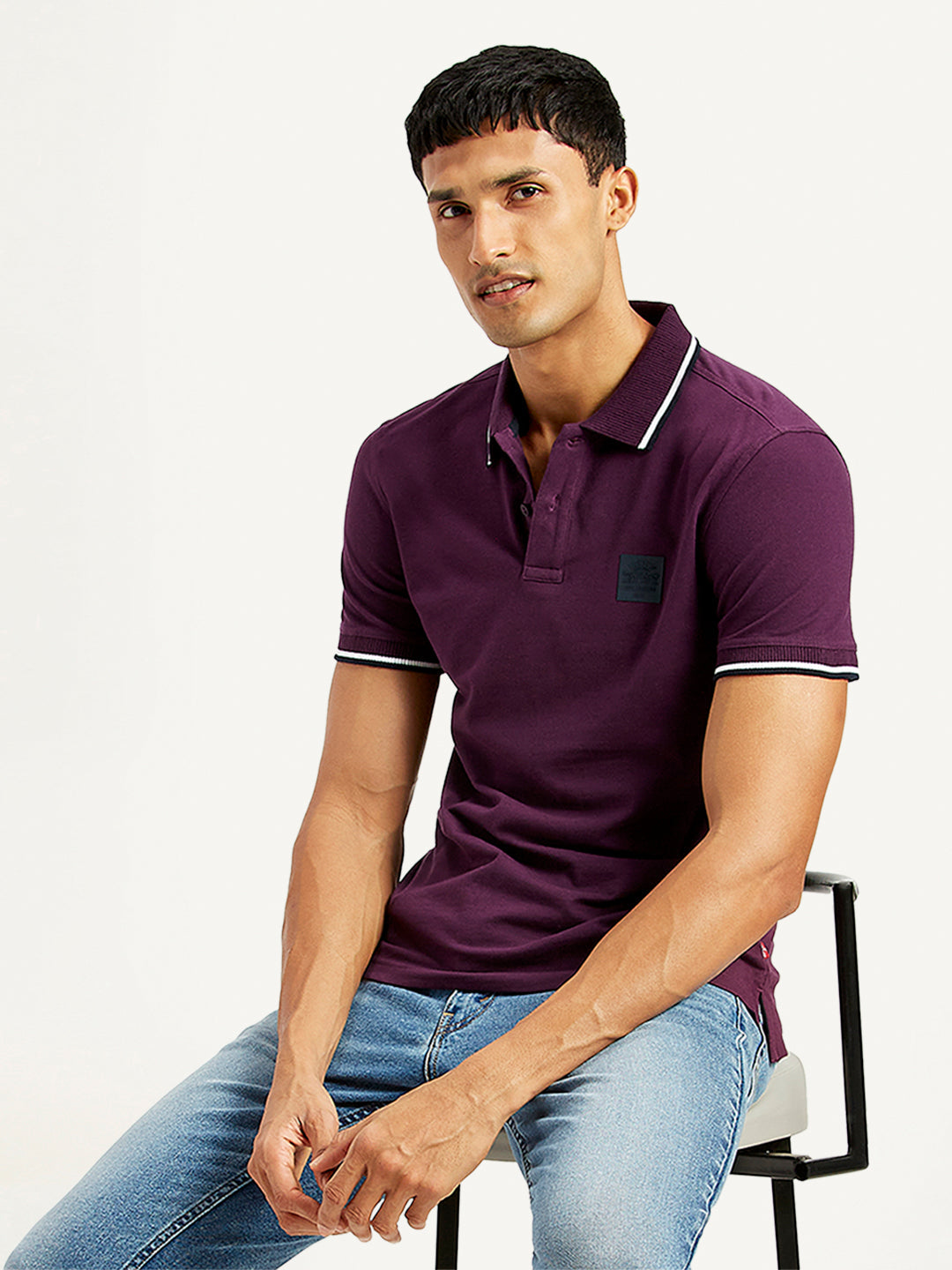 Men'S Solid Slim Fit Polo T-Shirt