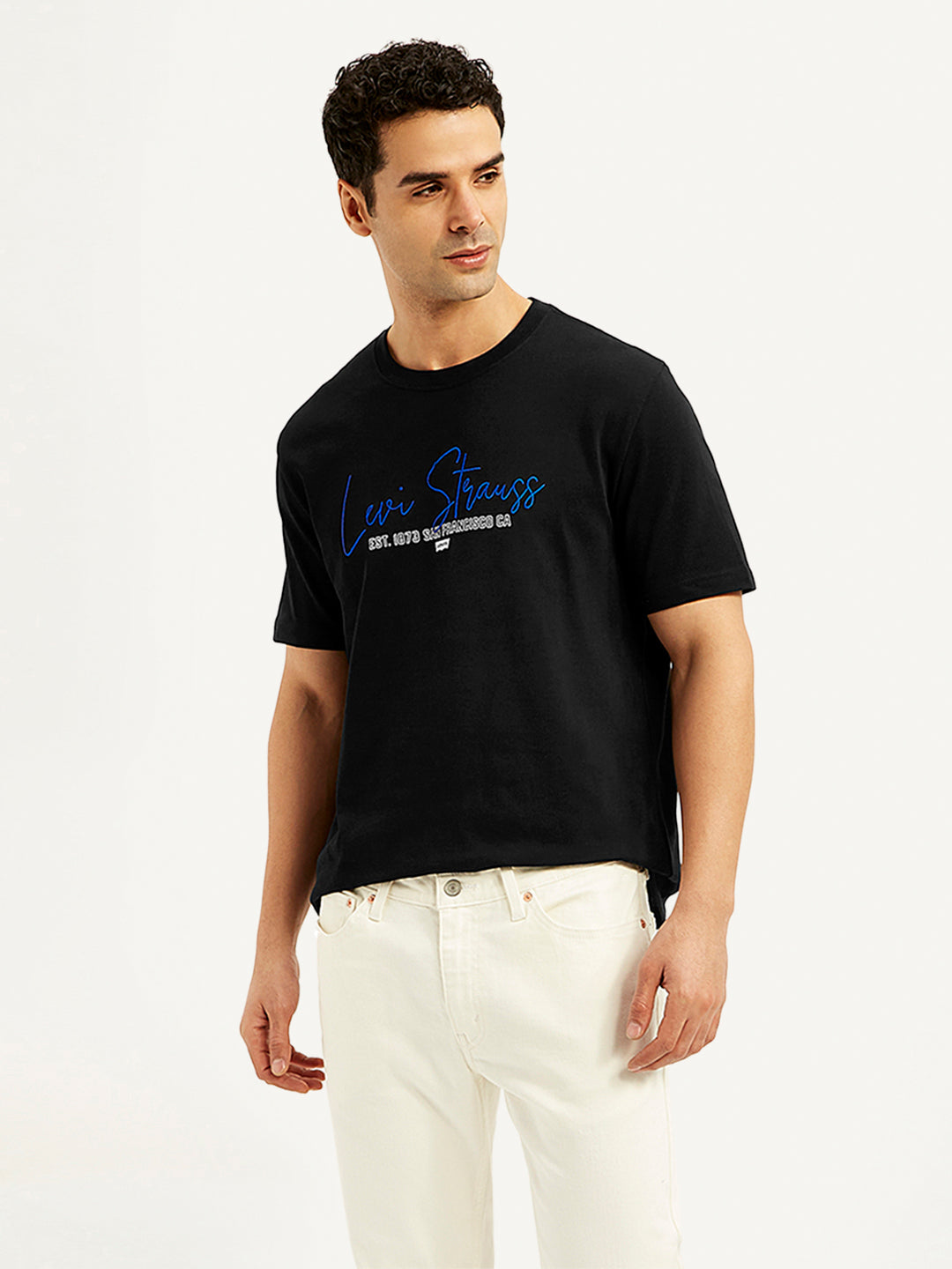 Men'S Typographic Print Crew Neck T-Shirt
