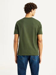 Men'S Typography Olive Crew Neck T-Shirt