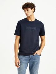 Men'S Brand Logo Navy Crew Neck T-Shirt
