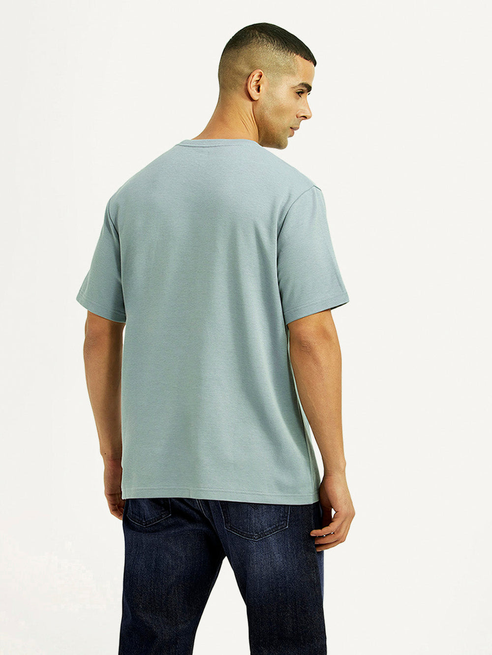 Levi's men's long-sleeve T-shirt in dark color, back view showing classic fit and soft fabric.