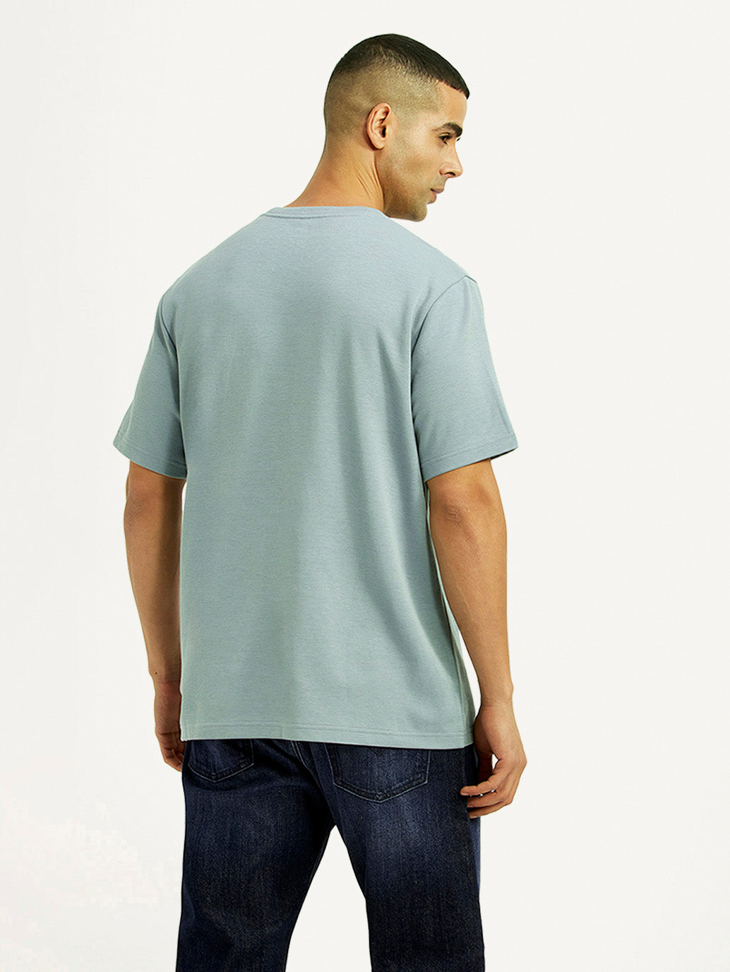 Levi's men's long-sleeve T-shirt in dark color, back view showing classic fit and soft fabric.
