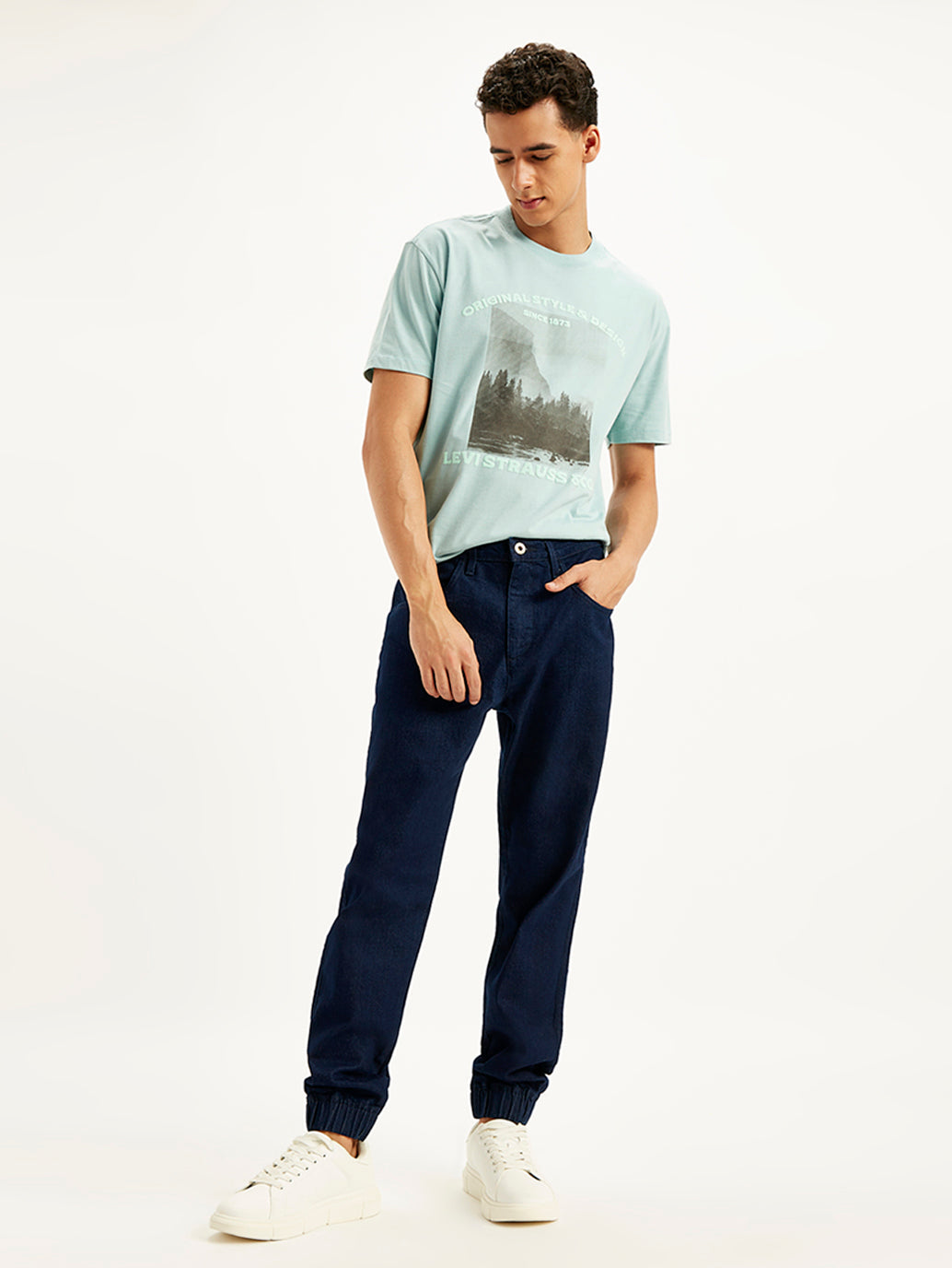 Men'S Slim Fit Navy Joggers