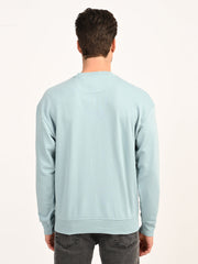 Men'S Brand Logo Light Blue Crew Neck Sweatshirt