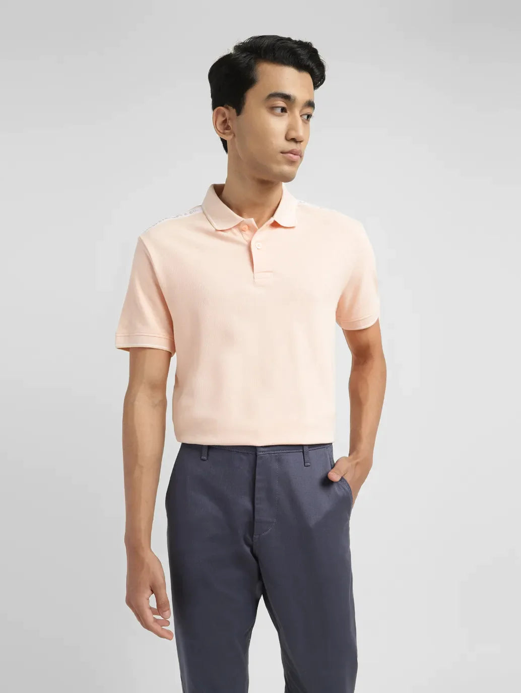 Men'S Solid Slim Fit Polo T-Shirt