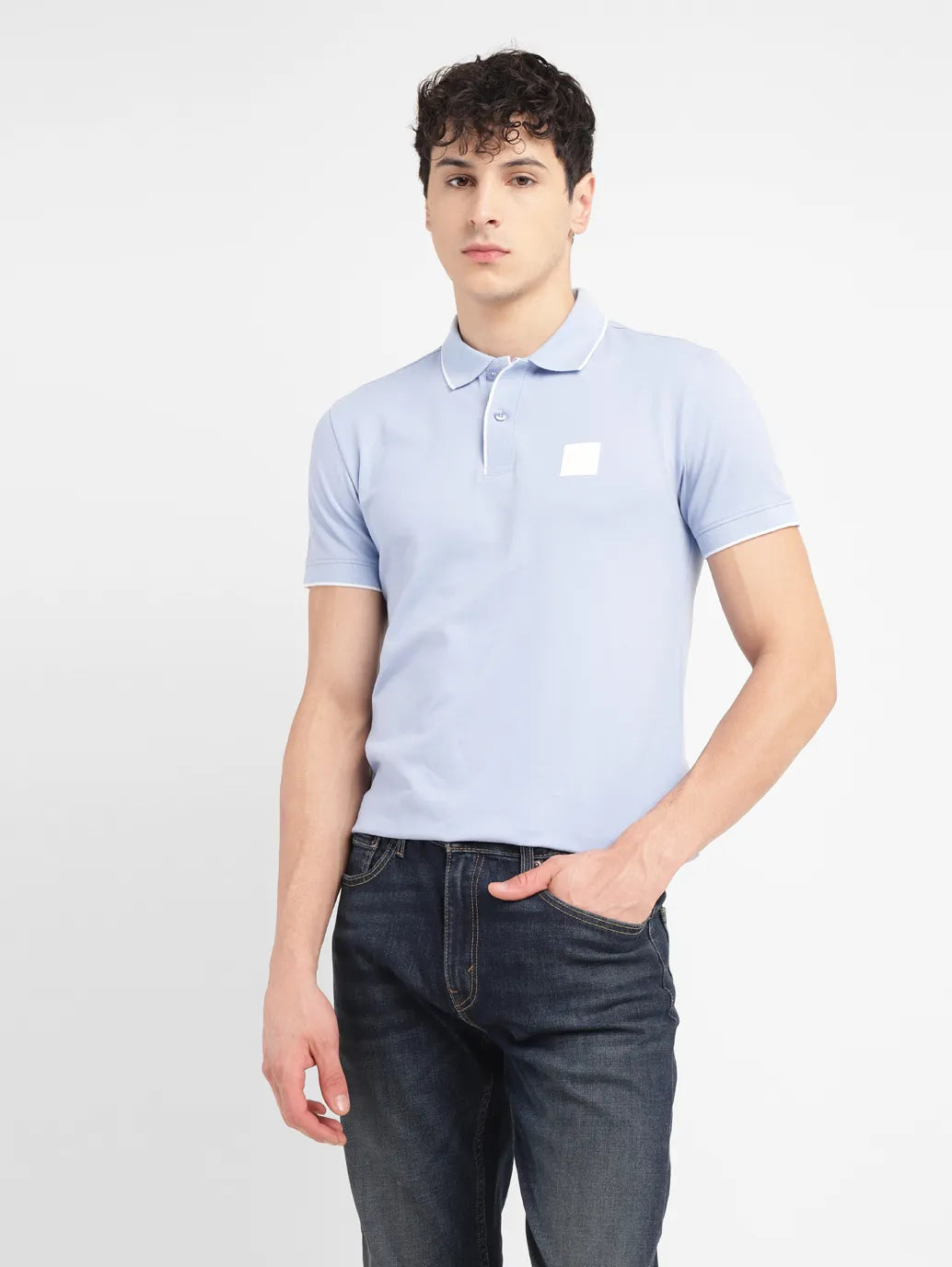 Men'S Solid Slim Fit Polo T-Shirt
