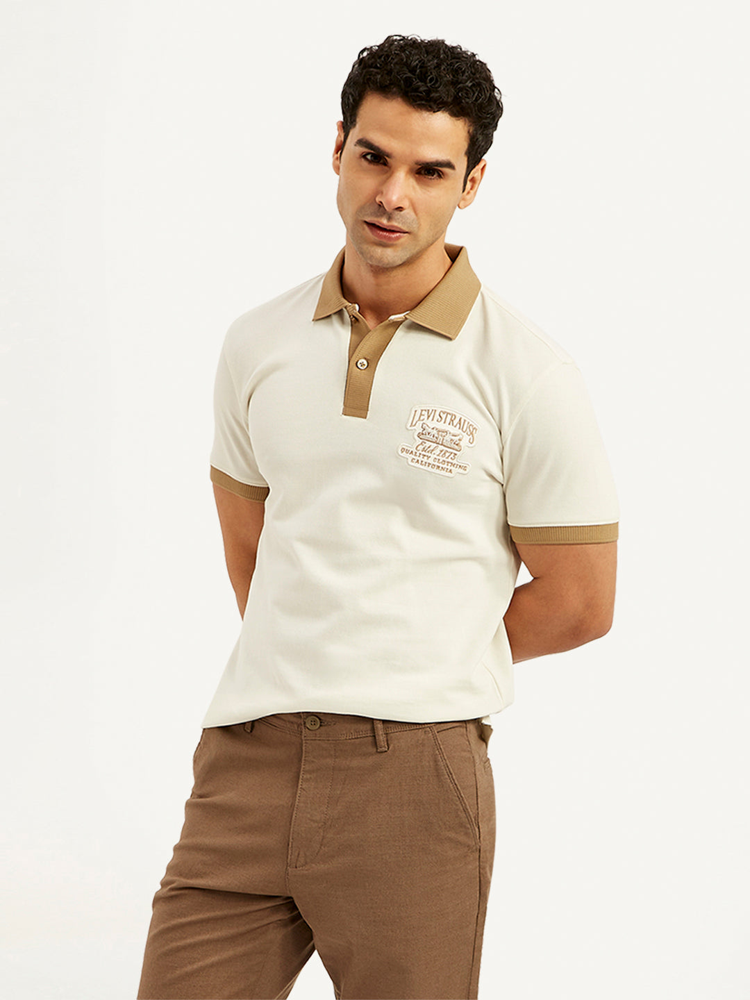 Men'S Patchwork Slim Fit Polo T-Shirt