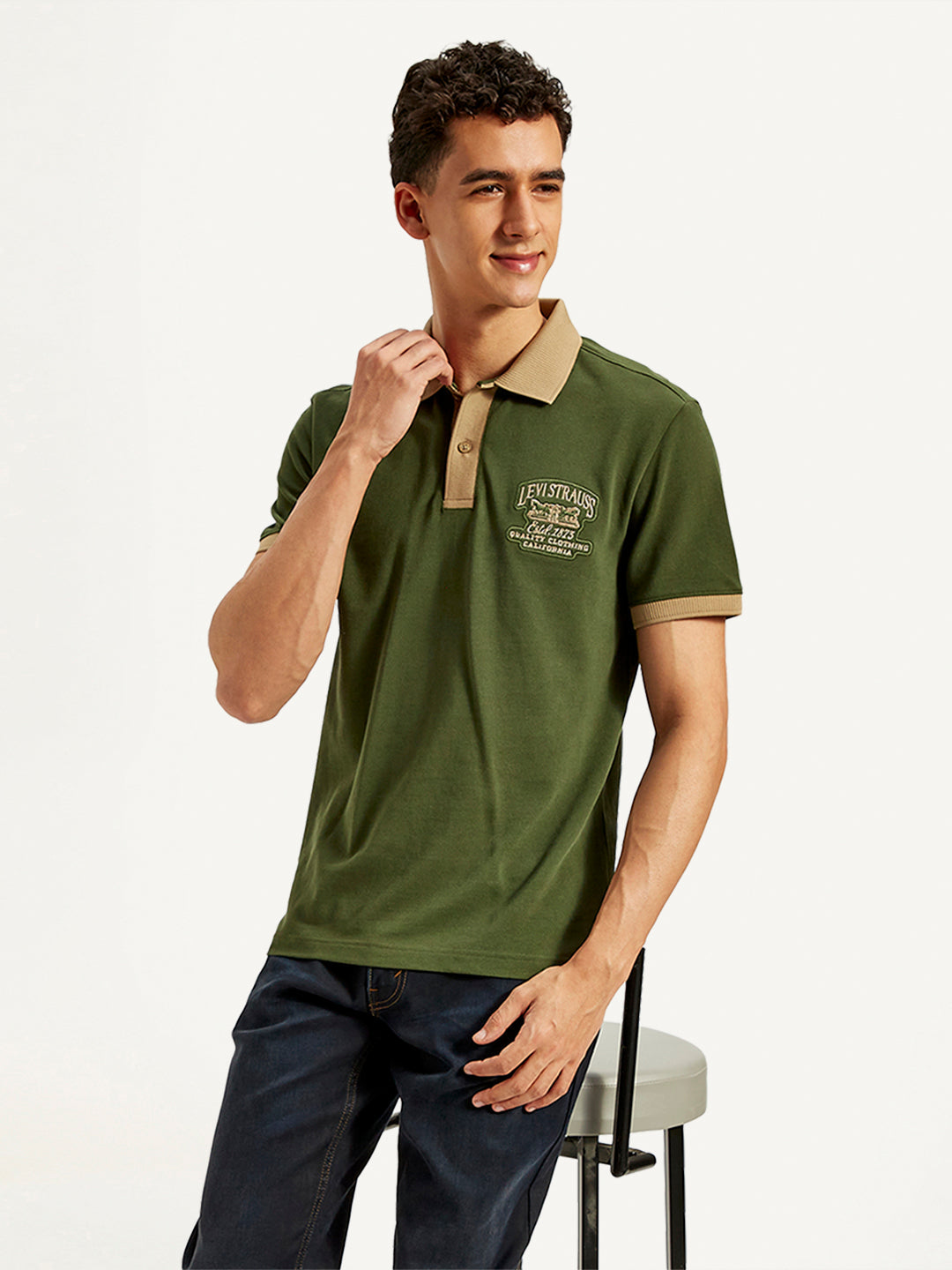 Men'S Patchwork Slim Fit Polo T-Shirt