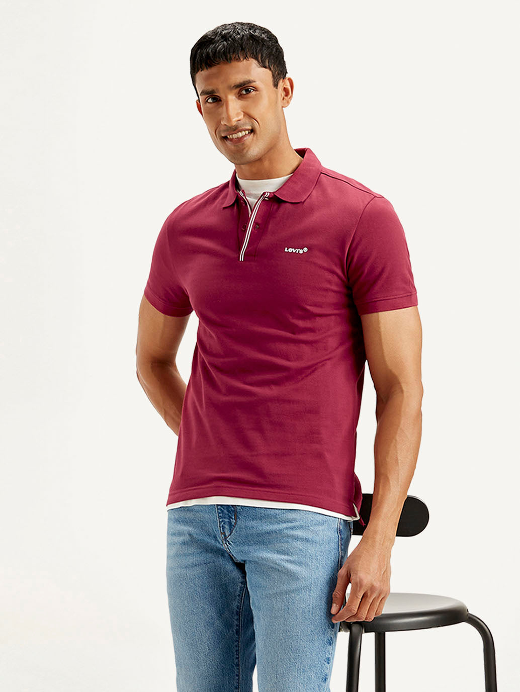 Men'S Solid Slim Fit Polo T-Shirt - Goyalsons ShopMax