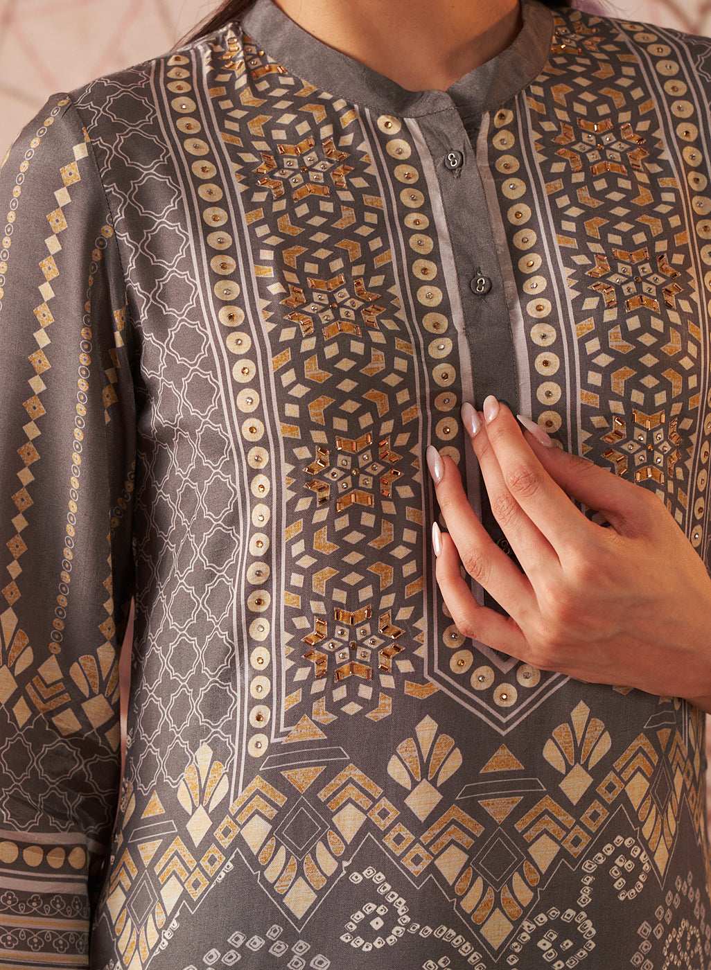 Lakshita Ladies Western Kurti 3Pcs Set Lk04640 15 Grey