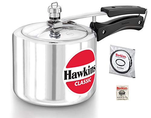 Hawkins Aluminium 3 Litre Classic Pressure Cooker, Tall Design Inner Lid Cooker, Best Cooker, Silver (Cl3T)