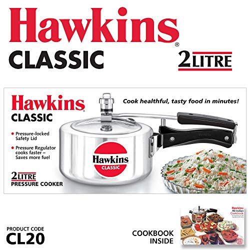 Hawkins Aluminium 3 Litre Classic Pressure Cooker, Tall Design Inner Lid Cooker, Best Cooker, Silver (Cl3T)
