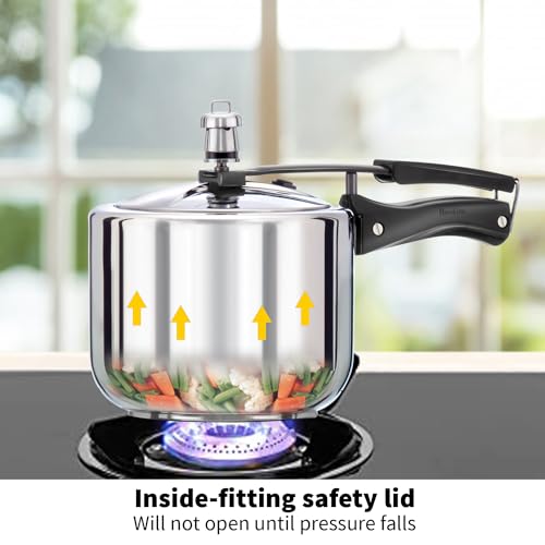 Hawkins 3 Litre Pressure Cooker, Stainless Steel Inner Lid Cooker, Induction Cooker, Silver (Hss3T), 3 Liter