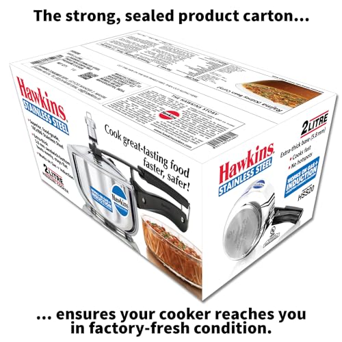 Hawkins 2 Litre Pressure Cooker, Stainless Steel Inner Lid Cooker, Induction Cooker, Silver (HSS20)
