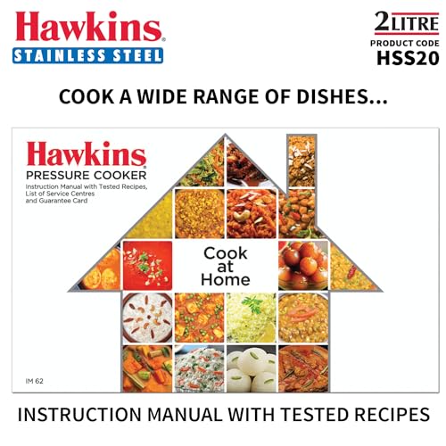 Hawkins 2 Litre Pressure Cooker, Stainless Steel Inner Lid Cooker, Induction Cooker, Silver (HSS20)