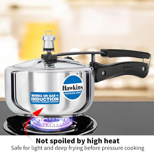 Hawkins 2 Litre Pressure Cooker, Stainless Steel Inner Lid Cooker, Induction Cooker, Silver (HSS20)