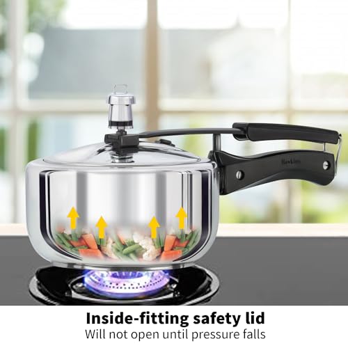 Hawkins 2 Litre Pressure Cooker, Stainless Steel Inner Lid Cooker, Induction Cooker, Silver (HSS20)