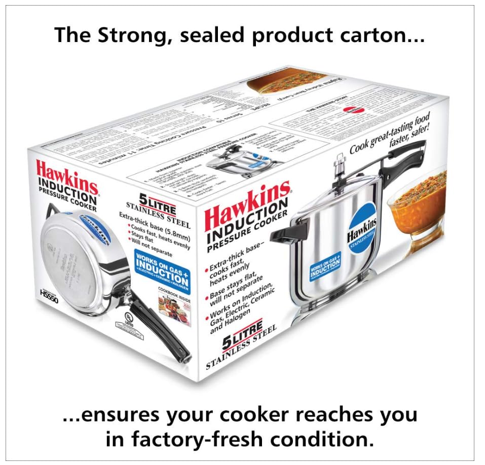 Hawkins 2 Litre Pressure Cooker, Stainless Steel Inner Lid Cooker, Induction Cooker, Silver (HSS20)