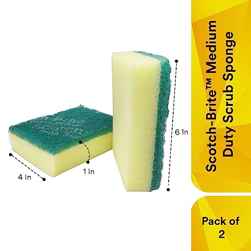 3M Scotch-Brite Professional Medium Duty 2-in-1 Scrub Sponge Pad (7.5x10cm, 2N)
