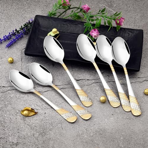 Fns Household Steel Spoon Sets Dessert Spoon 6 Pcs Set
