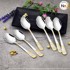 Fns Household Steel Spoon Sets Dessert Spoon 6 Pcs Set